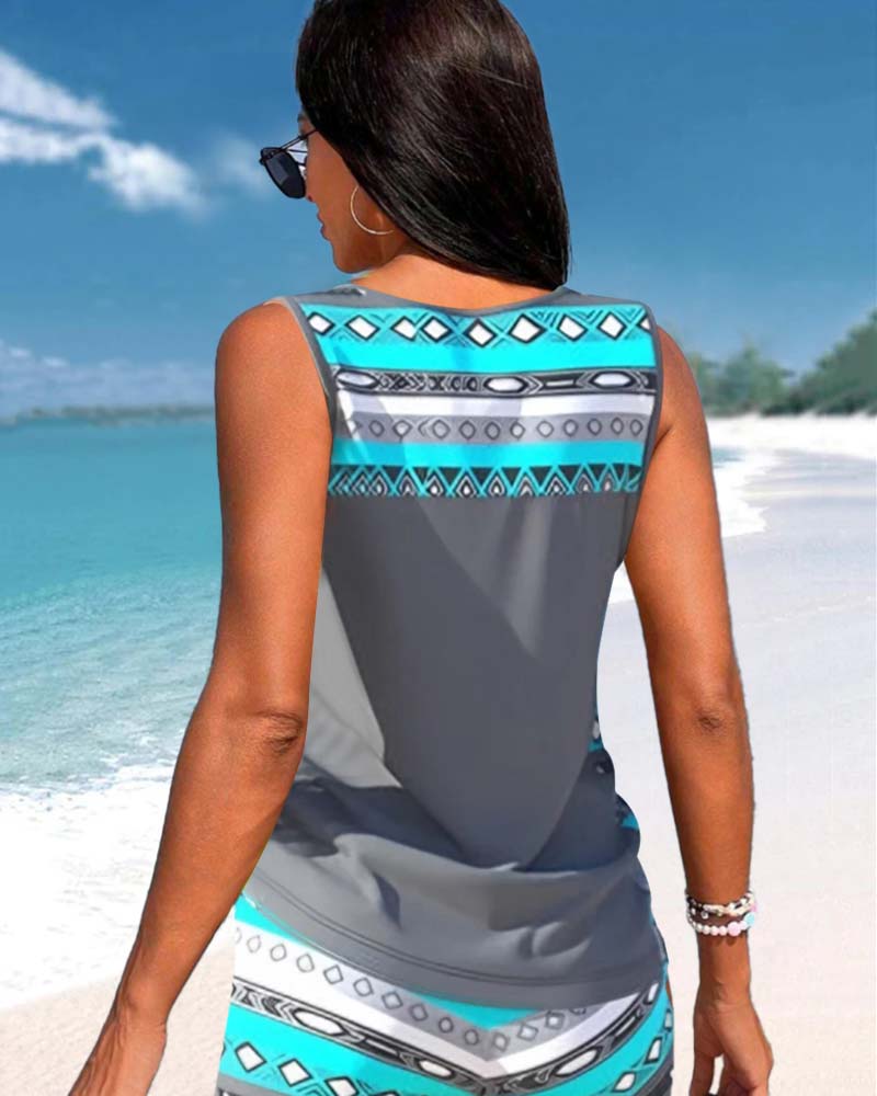 Márcia - Tankini met geometrische print