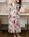 Savannah | Mouwloze plissé midi jurk