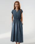 Lina — Vloeiende en elegante linnenmix jurk