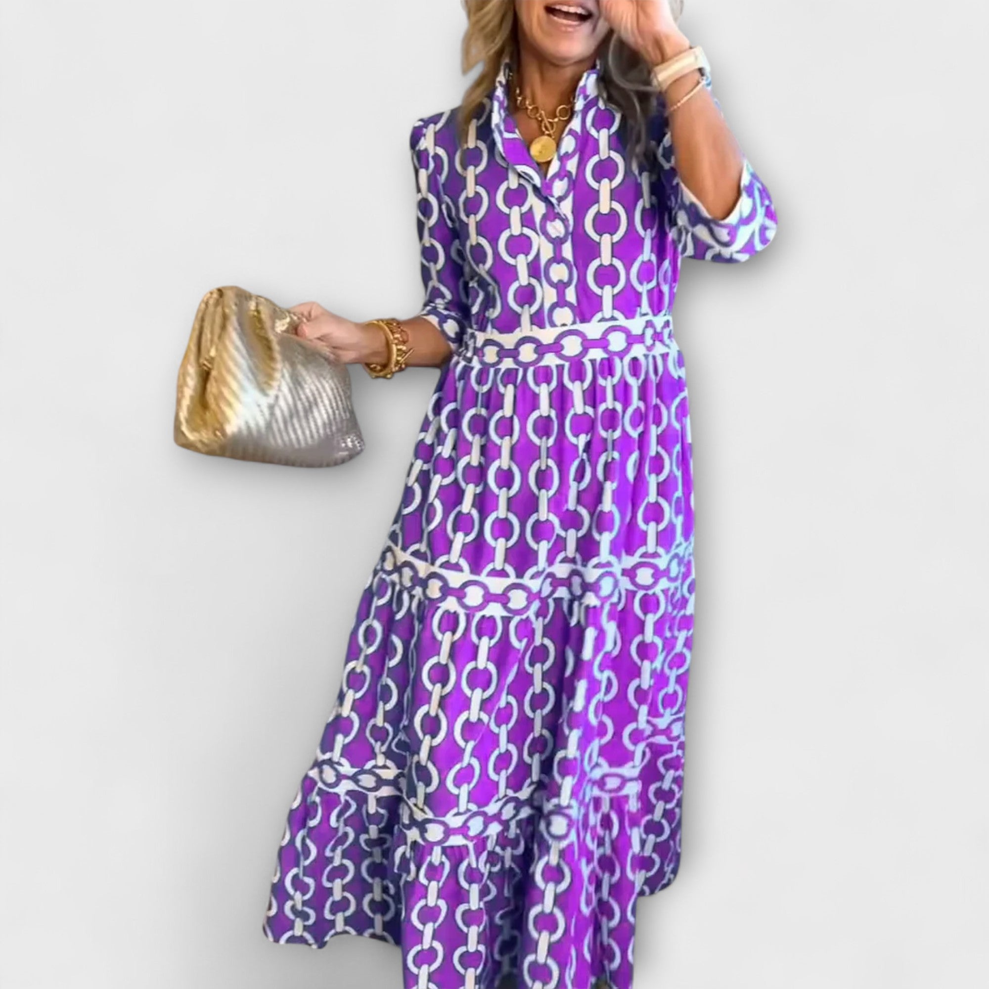 JULIANA | MIDI-JURK MET KETTINGPATROON