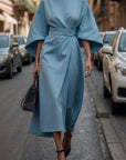 Elegante Effen Kleur Taille Jurk
