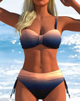 Bikini Kleurverloop Patroon Met Koord