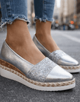 Ida | Luxe Glitter Wedge Sneakers