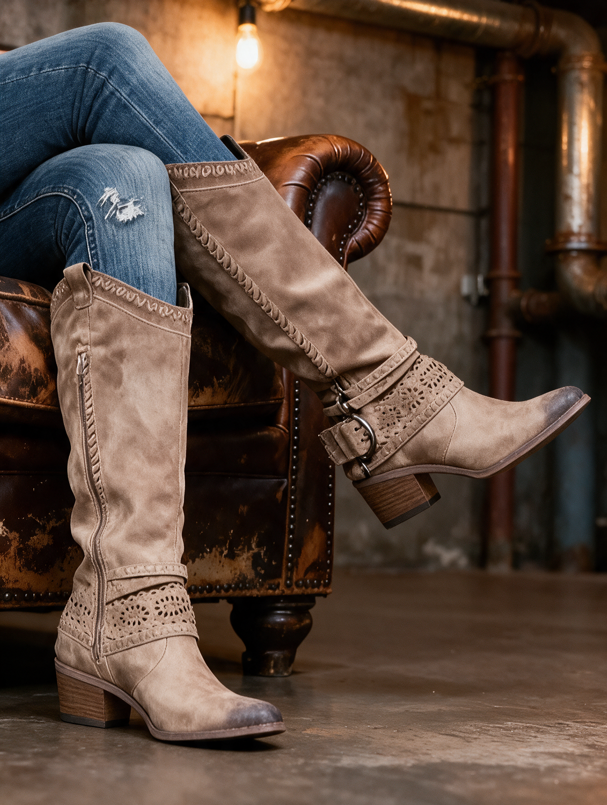 Laurette | Westernlaarzen met gespen