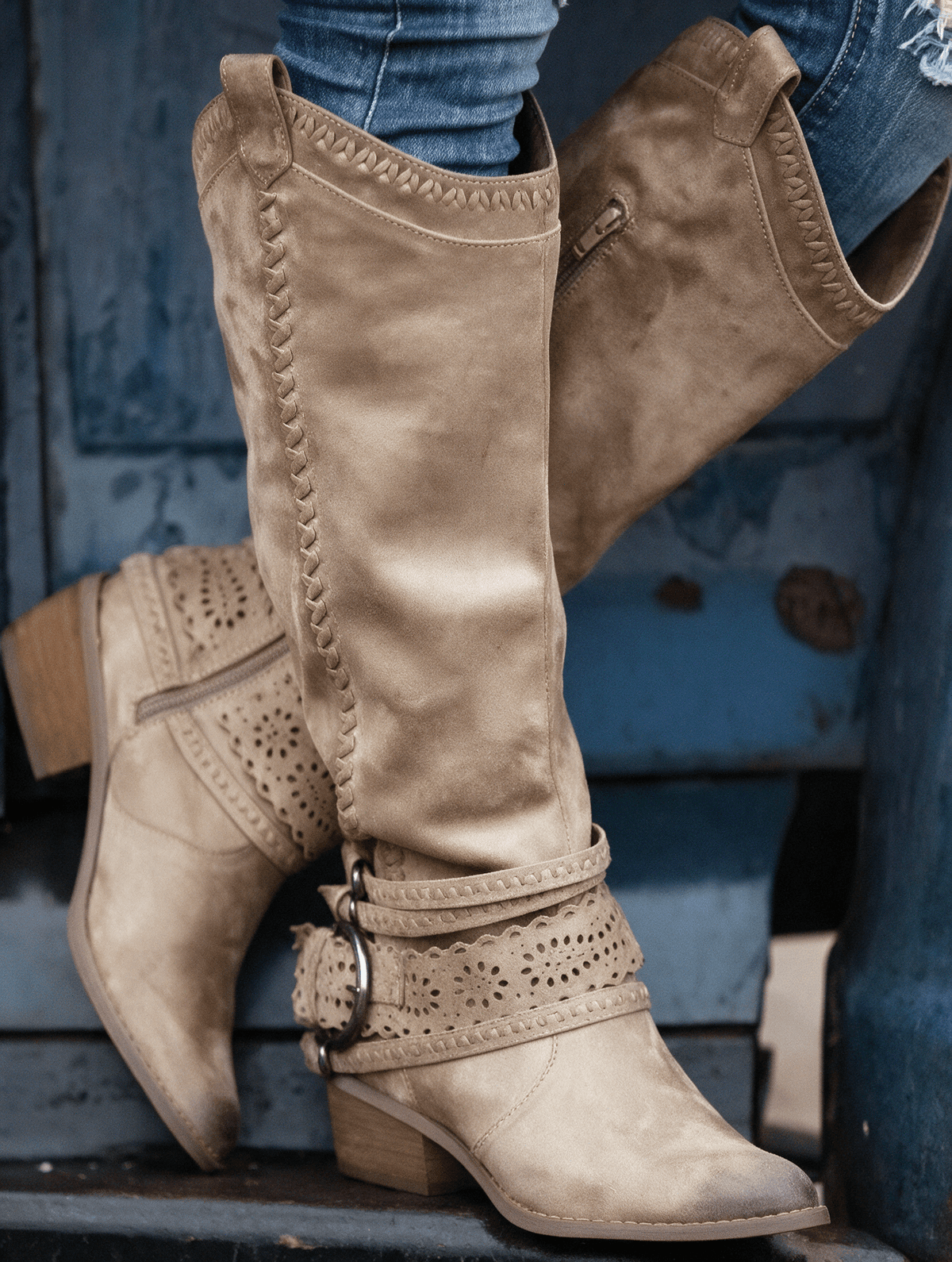 Laurette | Westernlaarzen met gespen
