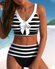 By Esmee® | Gestreepte Bikini met Hoge Taille
