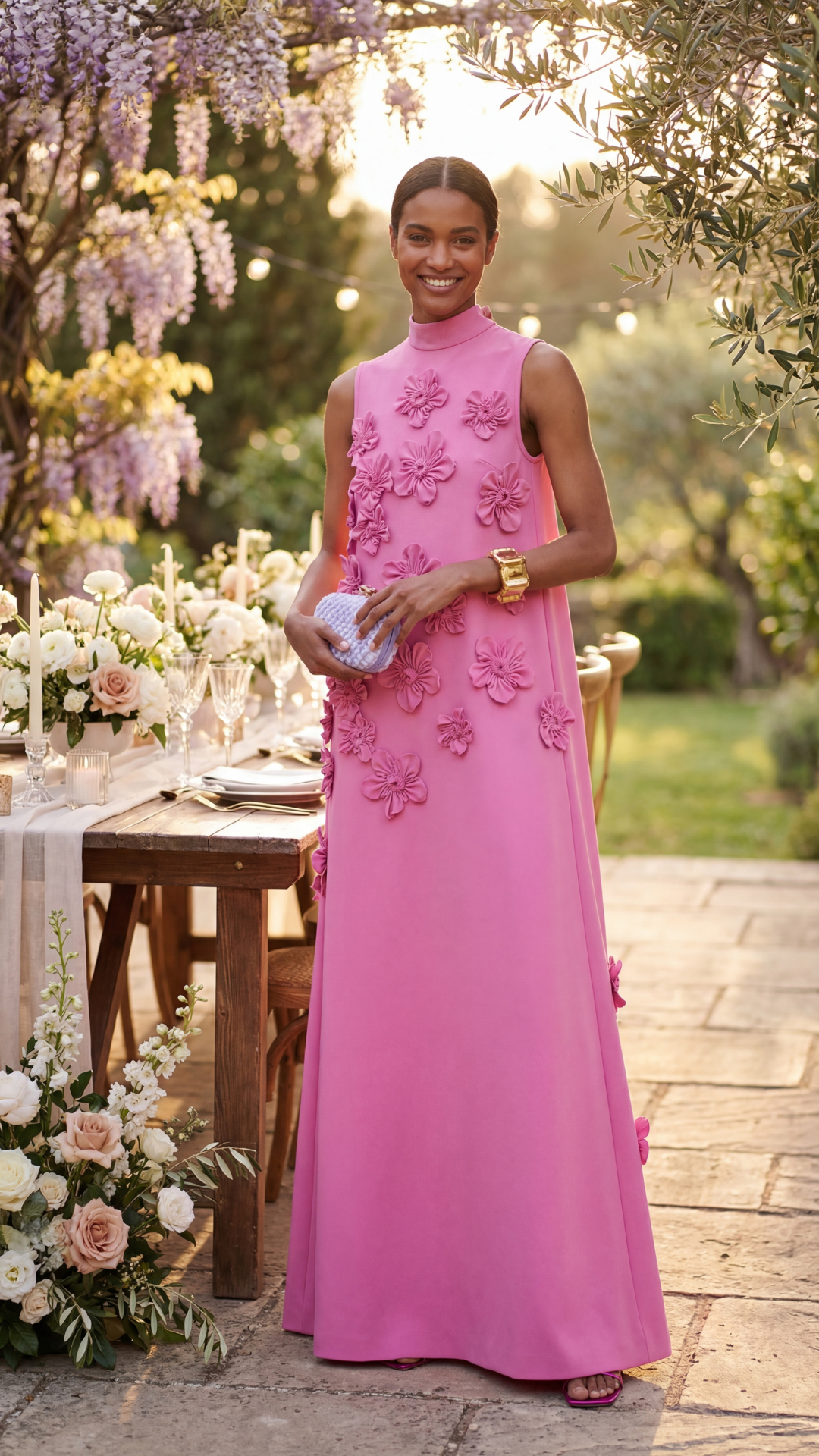 Sofieke - 3D Bloemen Maxi Jurk