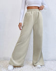 Moniek - Geribbelde Effen Kleur Casual Broek