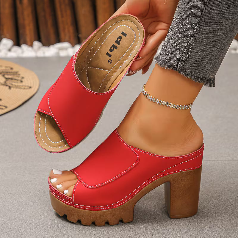 Hilde | Orthopedische sandalen met hoge hak en open tenen