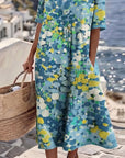 Ilse | Lichte, losse midi-jurk met bloemenprint