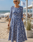 Daisy - Blauwe Tuin Pocket Maxi Jurk