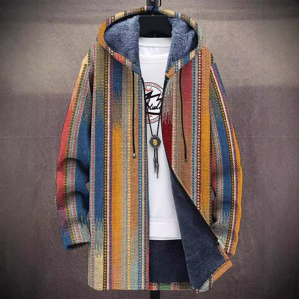 Emmanuelle | Kunstzinnige bedrukte cardigan met capuchon