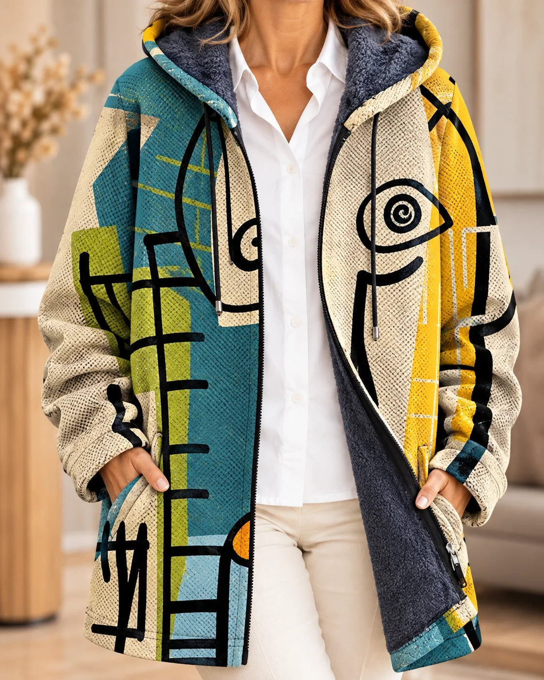 Alkmini | Kleurige kunstzinnige gebreide cardigan