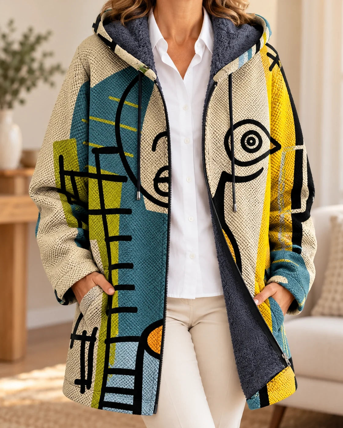 Alkmini | Kleurige kunstzinnige gebreide cardigan