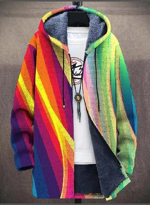 Isaure | Kleurrijke warme hoodie cardigan