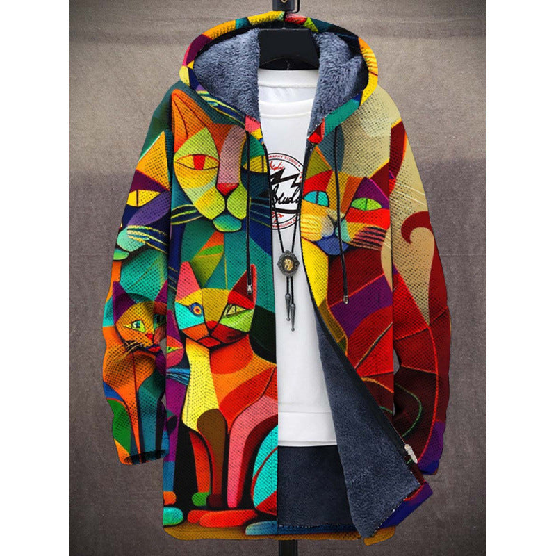 Hortense | Gekleurde gebreide cardigan met capuchon