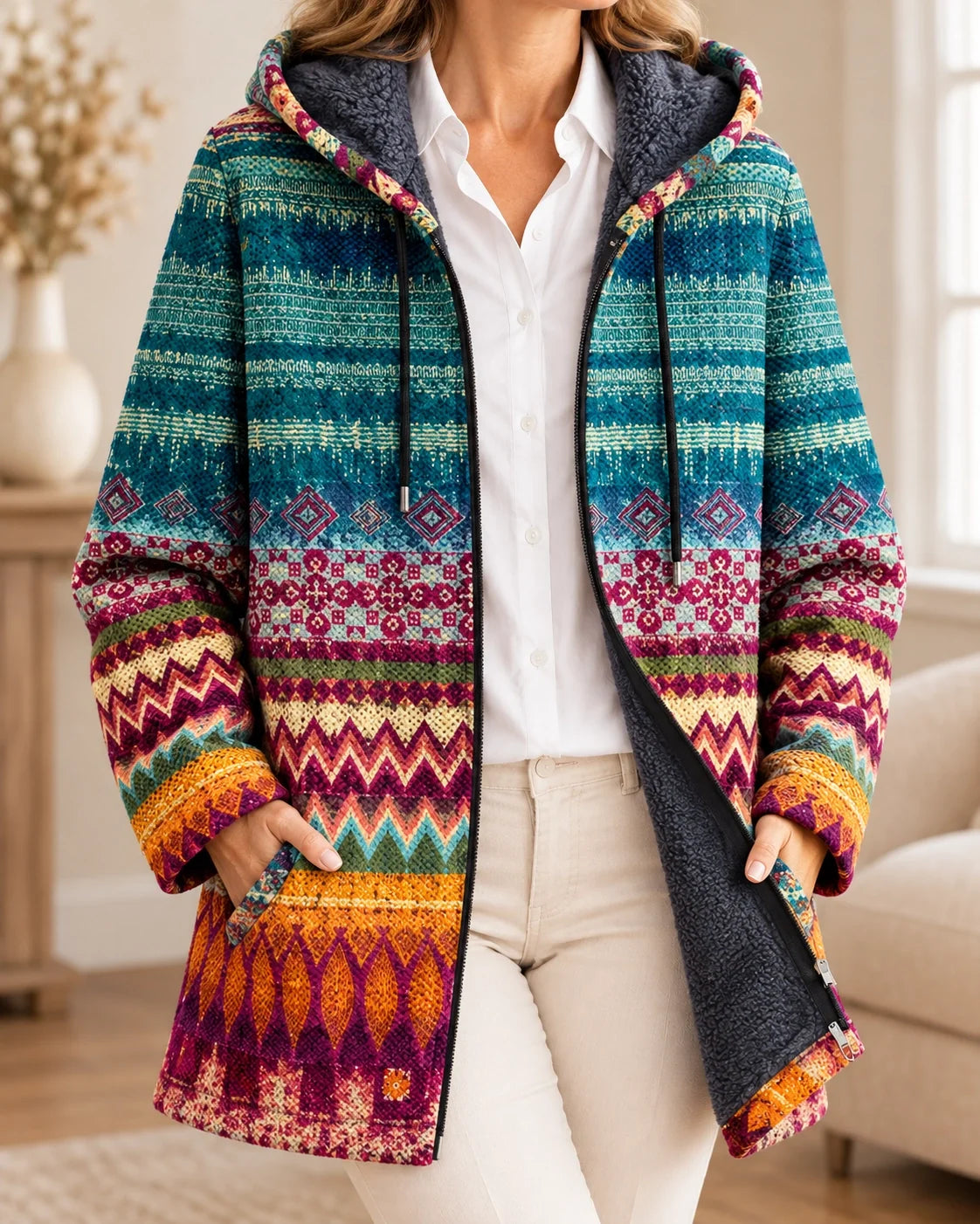 Ottilie | Kunstzinnige gebreide cardigan met capuchon