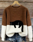 Karina | Oversized Trui met Kattenprint