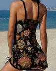 Fiesta – Grafische bloemen tankini met short, effect platte buik