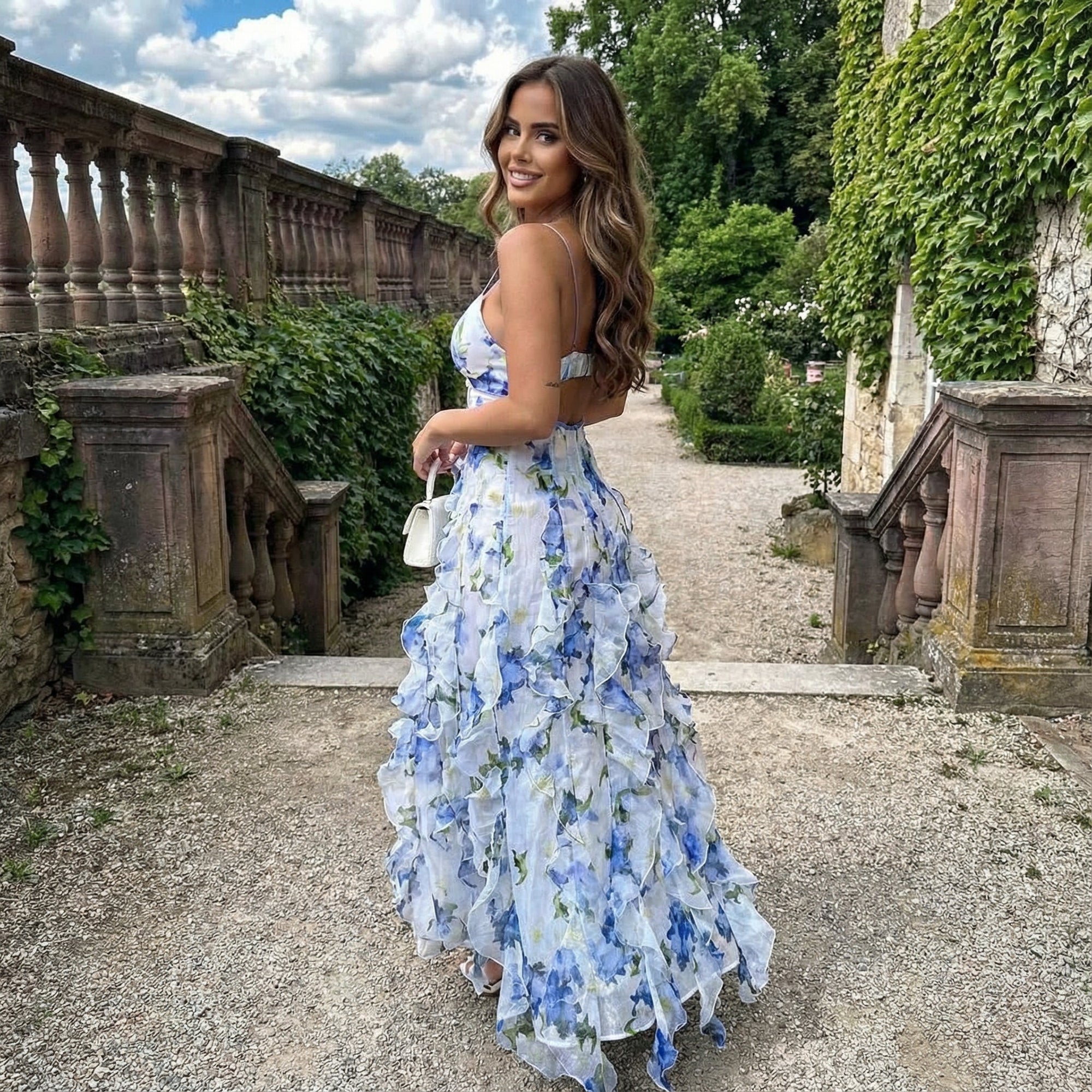 Cyranne - Maxi jurk met bloemenprint en volants