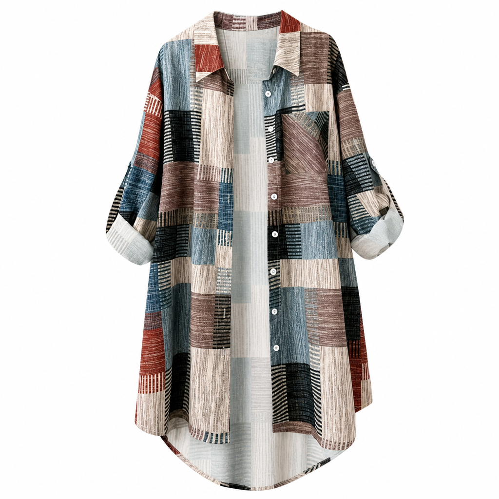 Signe | Loszittende geruite blouse