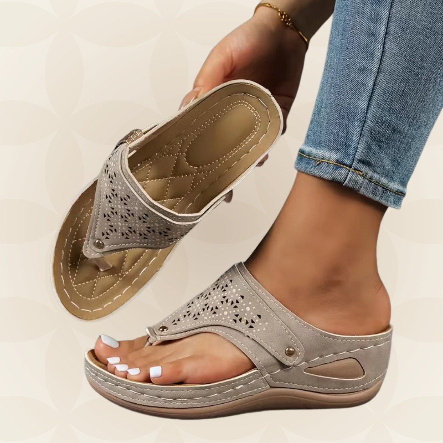 Yara | Sandalen met ergonomische zool en comfortabele sleehak