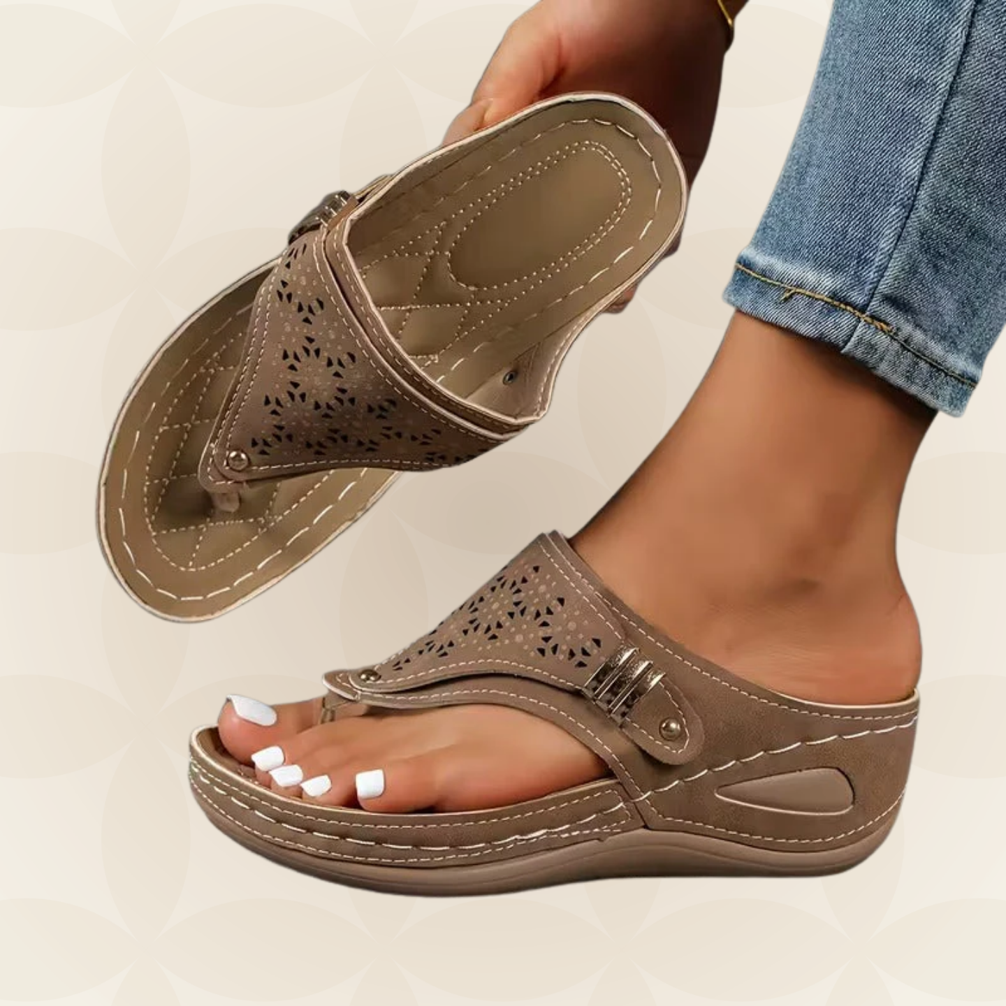 Yara | Sandalen met ergonomische zool en comfortabele sleehak