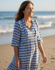 Elodie | Jurk met diamanten patroon en volantrok