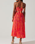 Elegante Bloemenprint Plissé Midi Jurk