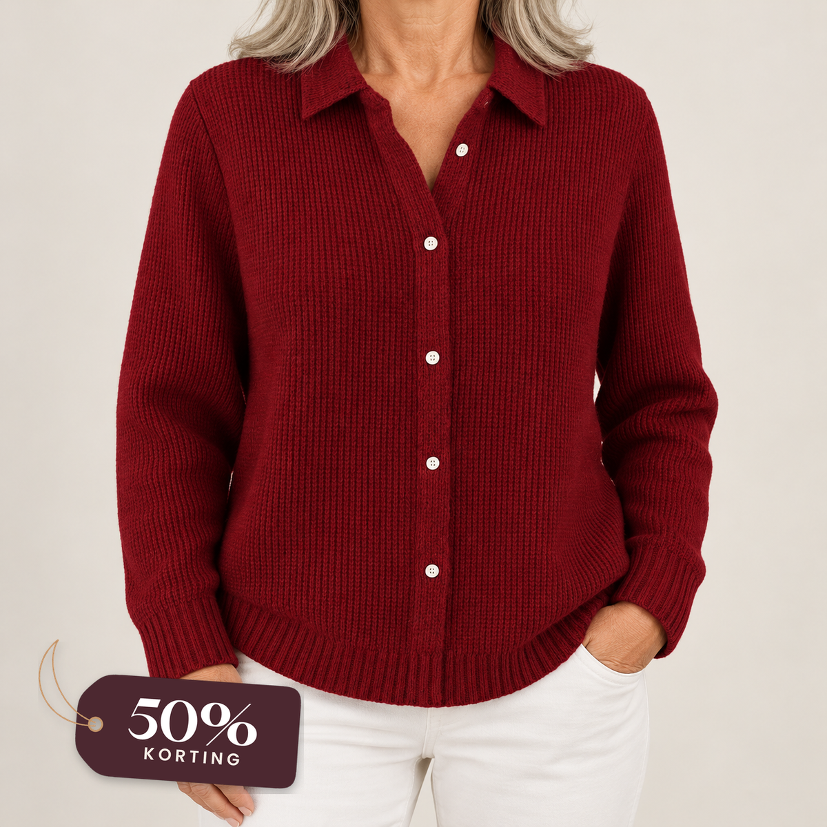 Amber – Dé gebreide cardigan met knoopsluiting