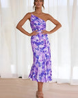 Selena - One-Shoulder Bloemenjurk met bloemenprint en flatterende pasvorm