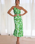 Selena - One-Shoulder Bloemenjurk met bloemenprint en flatterende pasvorm