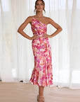 Selena - One-Shoulder Bloemenjurk met bloemenprint en flatterende pasvorm
