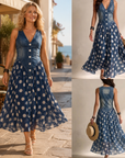 Kristin - Elegante Spijkerjurk met Stippen