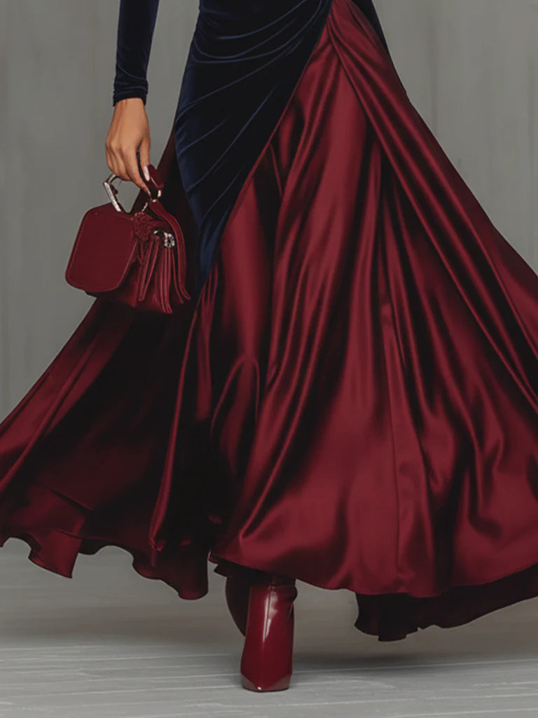 Lian | Lange bicolor jurk