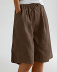 Wandeline™ — Korte ruime elastische taille comfortabele natuurlijke zomerbroek