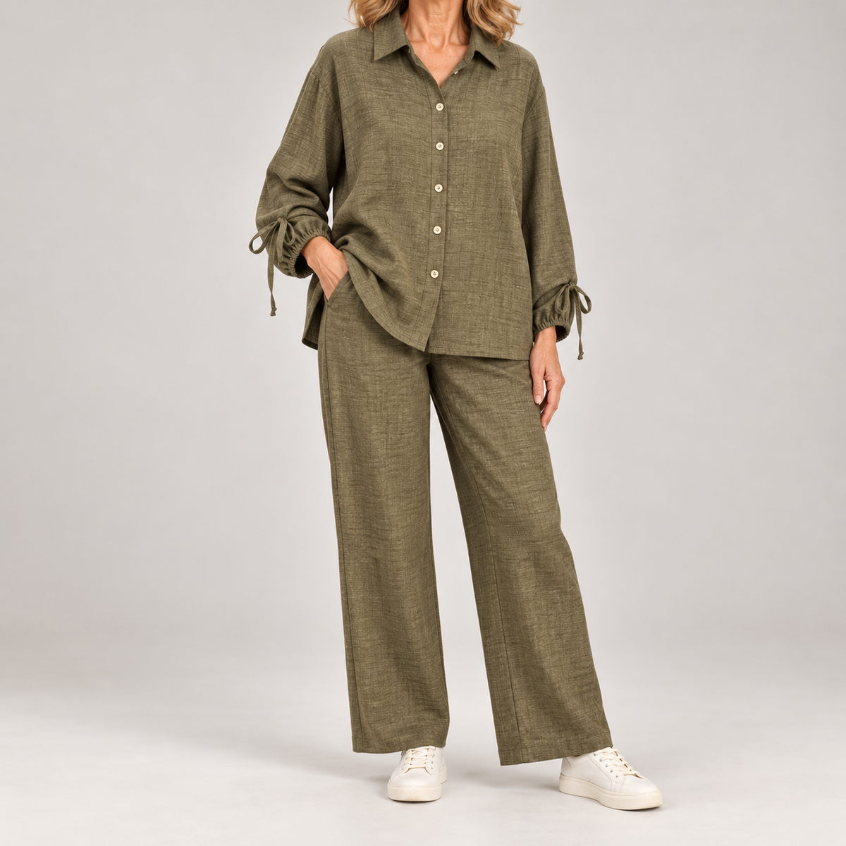 Runa | Tweedelige Set met Blouse &amp; Wijde Broek