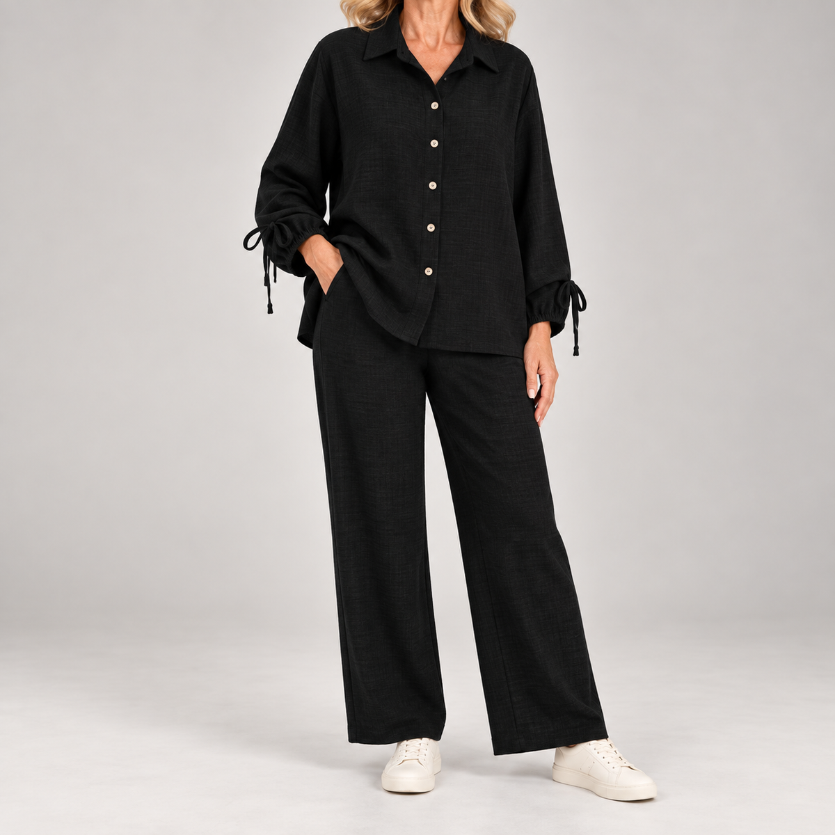 Runa | Tweedelige Set met Blouse &amp; Wijde Broek