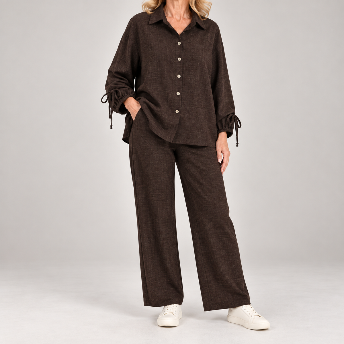 Runa | Tweedelige Set met Blouse &amp; Wijde Broek