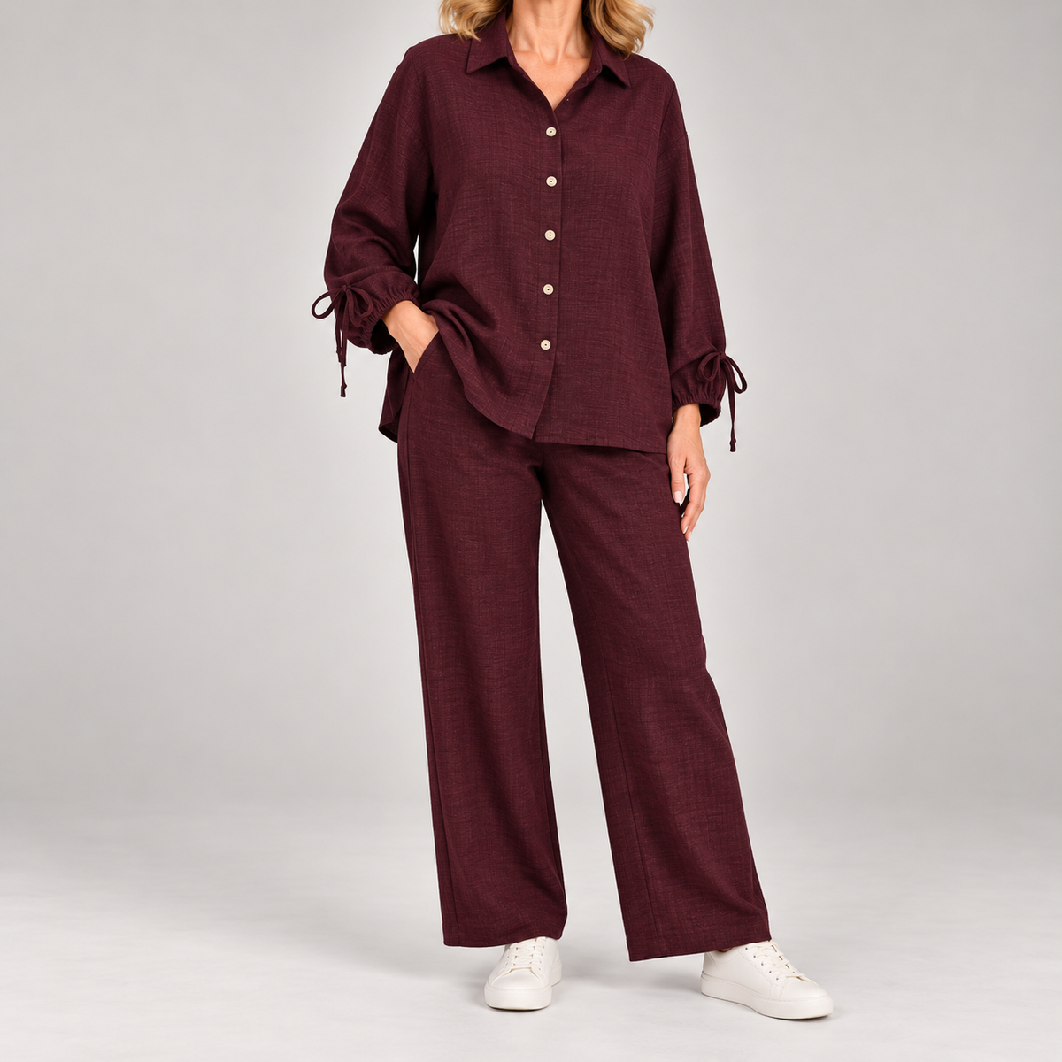 Runa | Tweedelige Set met Blouse &amp; Wijde Broek