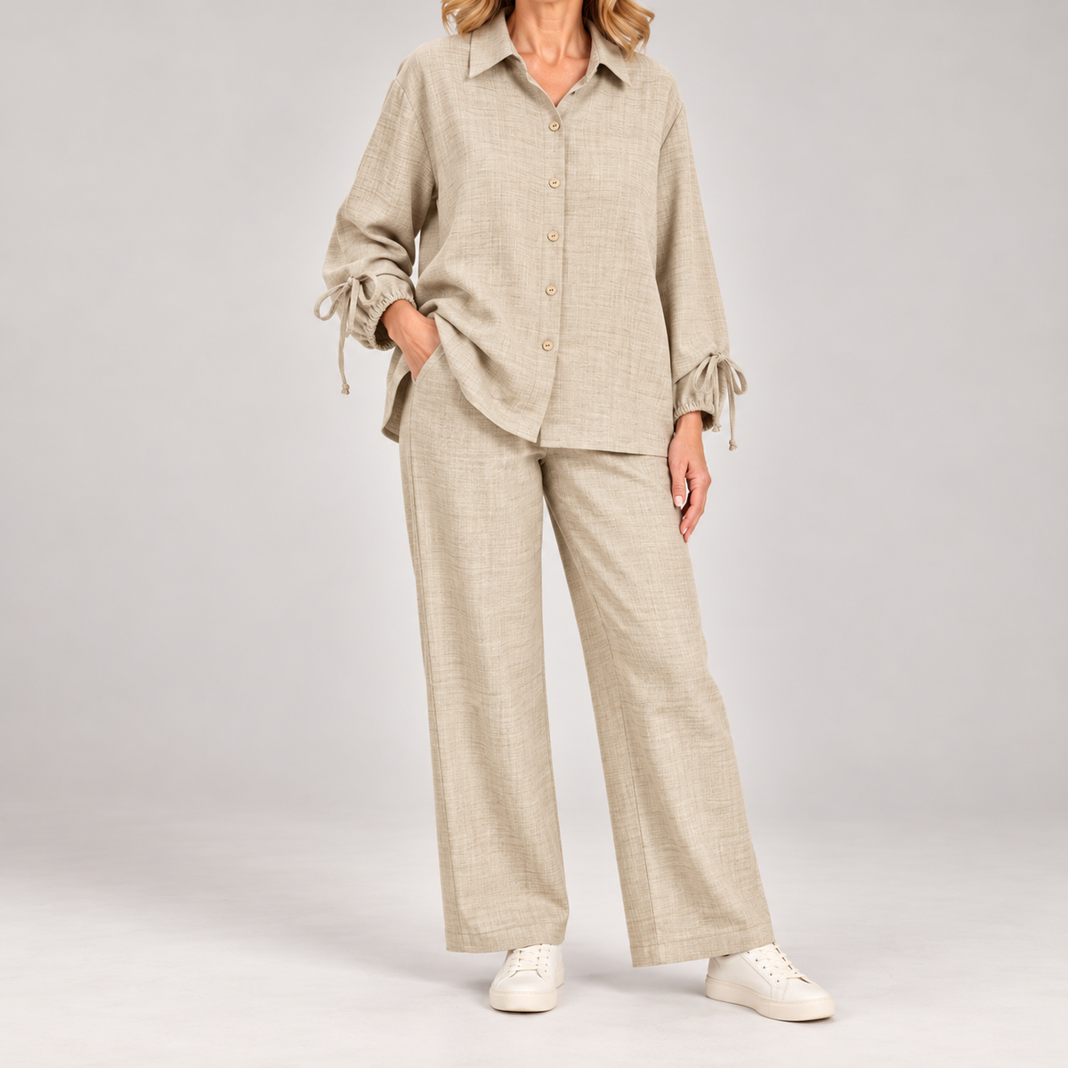 Runa | Tweedelige Set met Blouse &amp; Wijde Broek