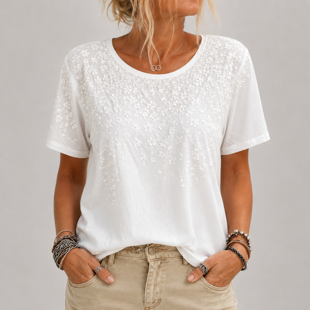 Floor - Vintage Shirt Met Bloemenpatroon
