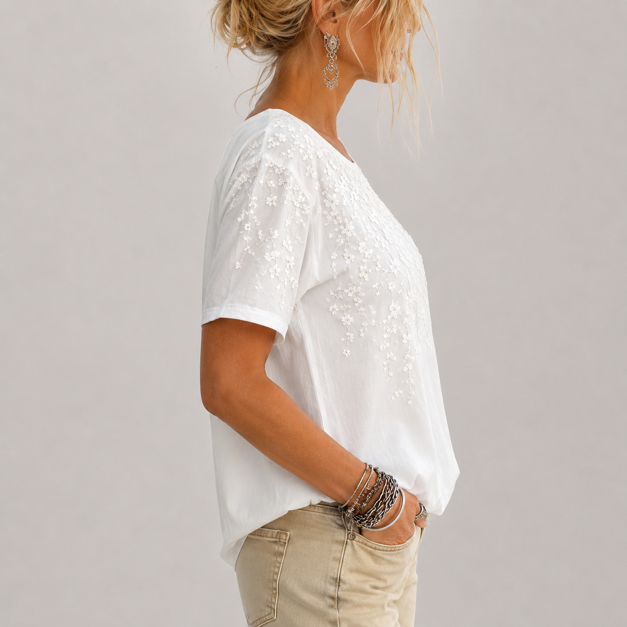 Floor - Vintage Shirt Met Bloemenpatroon