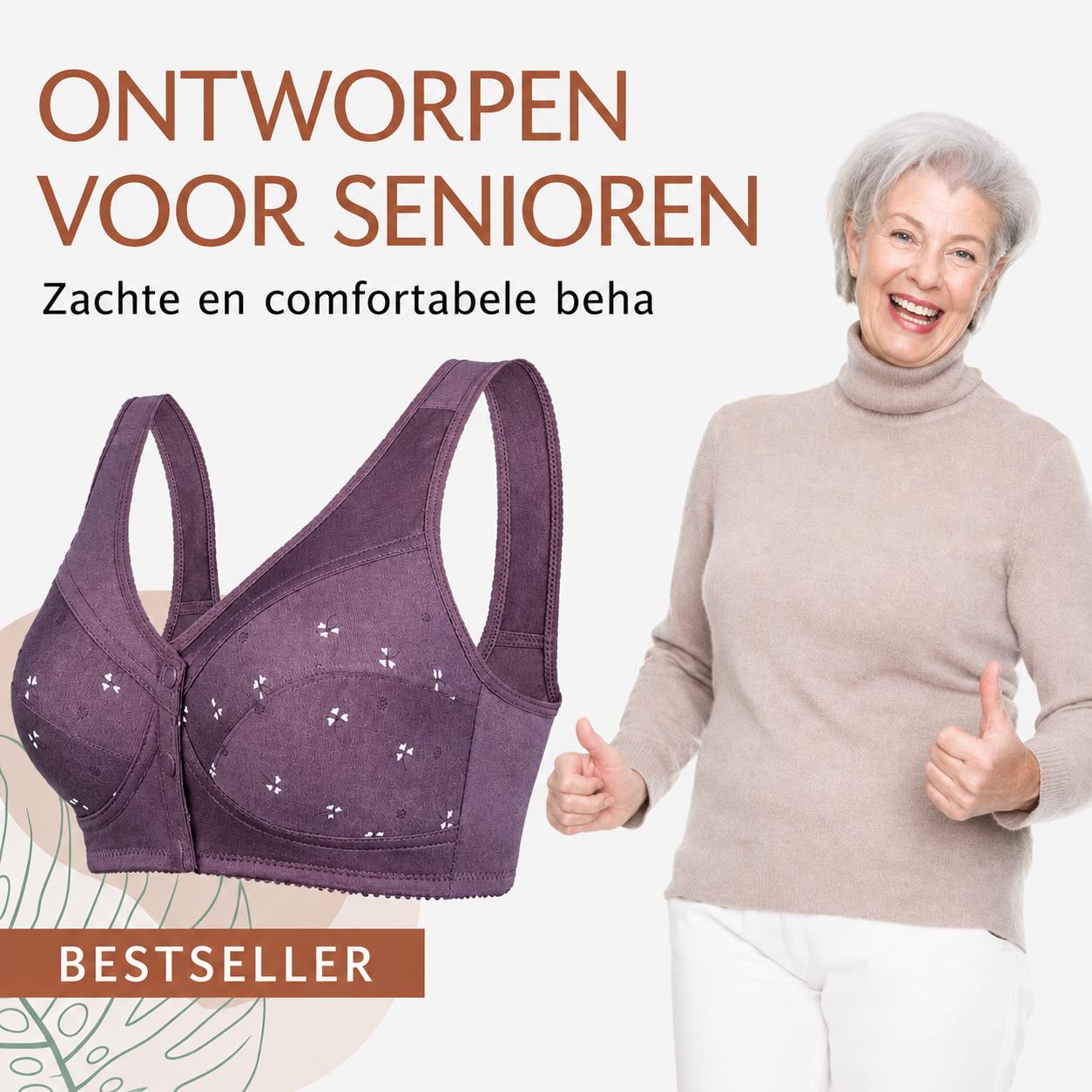 Isolde | Senioren bh met voorsluiting - 1+1 Gratis!