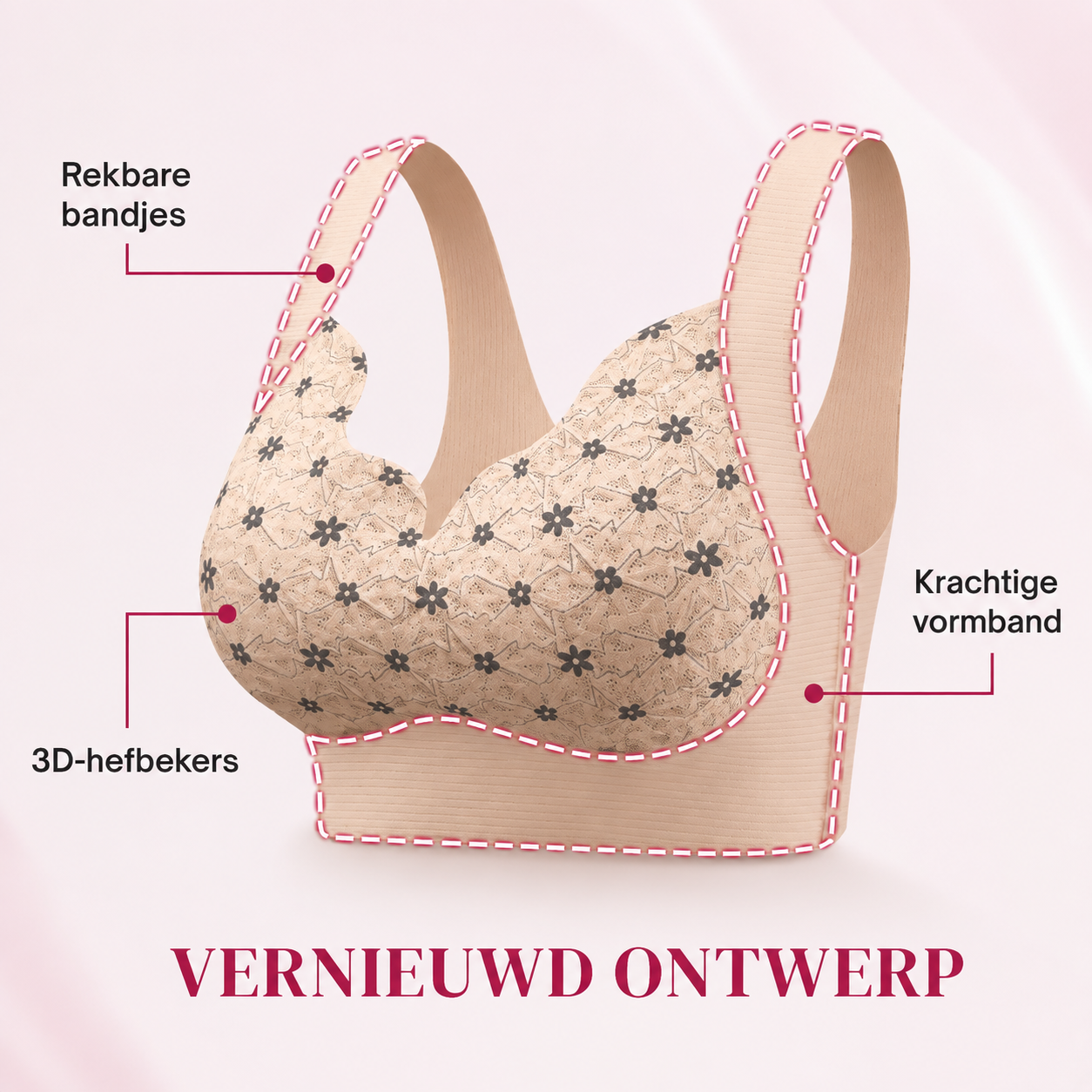Carlijn | Kanten beugelloze bh - 1+1 gratis!