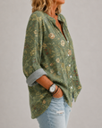 Phileine | Groene blouse met bloemenprint