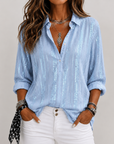 Aletta | Glanzende gestreepte blouse