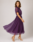 Flavia | Maxi Jurk met Druppelnek en Kant Chiffon Rand