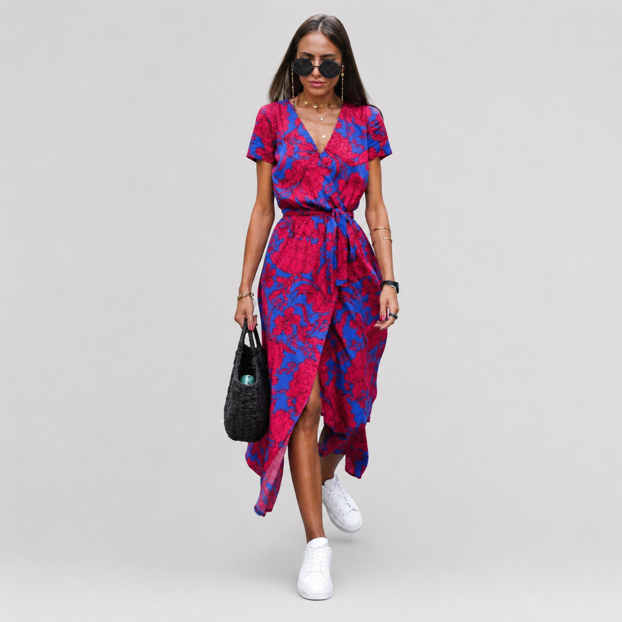 Nicole - Elegante Jurk met V-hals en Vormgevend Ontwerp