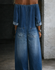 Elena | Jumpsuit met off-shoulder en lange mouwen
